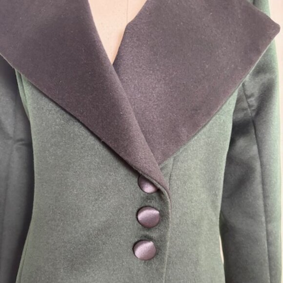 NWOT Teresa Crowninshield forest green wool skirt suit, size 6 - Picture 3 of 8